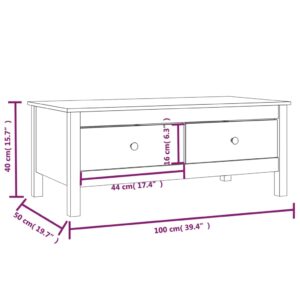 vidaXL Soffbord svart 100x50x40 cm massiv furu - Bild 9