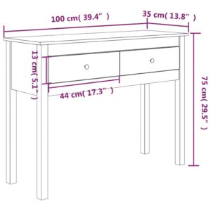 vidaXL Konsolbord honungsbrun 100x35x75 cm massiv furu - Bild 10