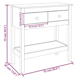 vidaXL Konsolbord honungsbrun 75x35x75 cm massiv furu - Bild 10