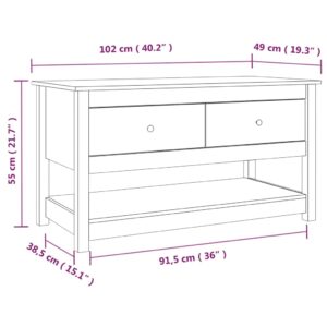 vidaXL Soffbord grå 102x49x55 cm massiv furu - Bild 10