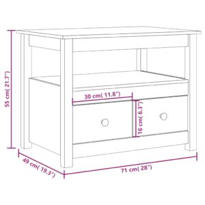 vidaXL Soffbord svart 71x49x55 cm massiv furu - Bild 12