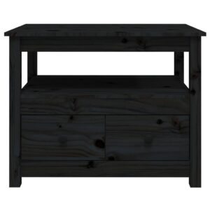 vidaXL Soffbord svart 71x49x55 cm massiv furu - Bild 5