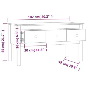 vidaXL Soffbord vit 102x49x55 cm massiv furu - Bild 9