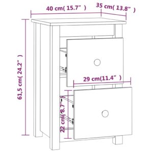 vidaXL Sängbord svart 40x35x61,5 cm massiv furu - Bild 10