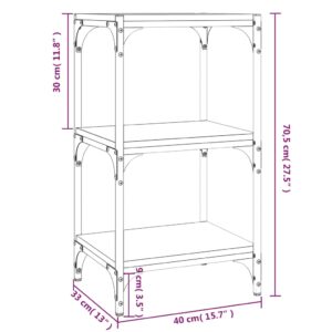 vidaXL Bokhylla rökfärgad ek 40x33x70,5 cm konstruerat trä och stål - Bild 9