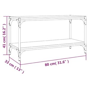 vidaXL Tv-bänk rökfärgad ek 80x33x41 cm konstruerat trä och stål - Bild 9