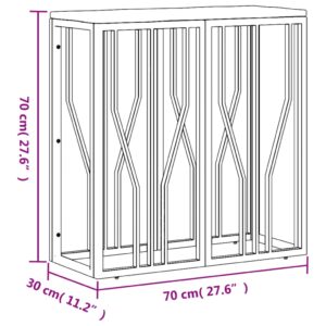 vidaXL Konsolbord silver rostfritt stål och massivt återvunnet trä - Bild 6