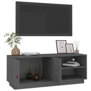 vidaXL Tv-bänk grå 105x34x40 cm massiv furu - Bild 5