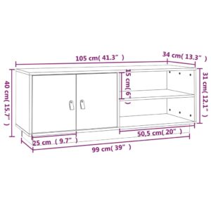 vidaXL Tv-bänk grå 105x34x40 cm massiv furu - Bild 11