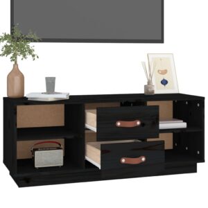 vidaXL Tv-bänk svart 100 x 34 x 40 cm massiv furu - Bild 5