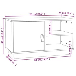 vidaXL Tv-bänk vit 70x34x40 cm massiv furu - Bild 10