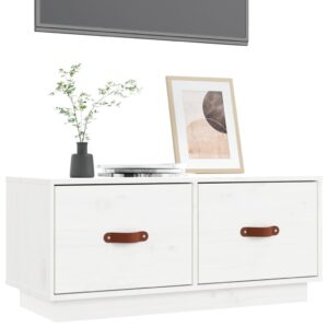 vidaXL Tv-bänk vit 80x34x35 cm massiv furu - Bild 4