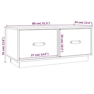 vidaXL Tv-bänk vit 80x34x35 cm massiv furu - Bild 10