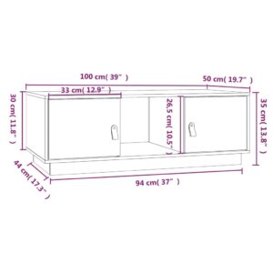 vidaXL Soffbord svart 100x50x35 cm massiv furu - Bild 10