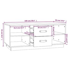 vidaXL Soffbord svart 100x50x41 cm massiv furu - Bild 9