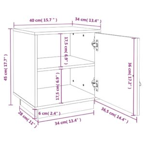 vidaXL Sängbord svart 40x34x45 cm massiv furu - Bild 11