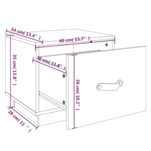 vidaXL Sängbord 2 st vit 40x34x35 cm massivt furuträ - Bild 9