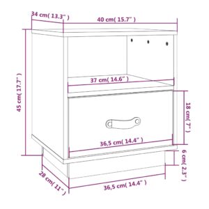 vidaXL Sängbord vit 40x34x45 cm massivt furuträ - Bild 10