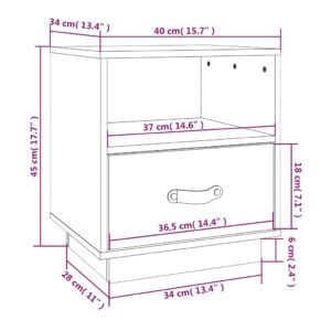 vidaXL Sängbord 2 st svart 40x34x45 cm massivt furuträ - Bild 10