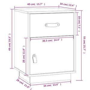 vidaXL Sängbord 2 st honungsbrun 40x34x55 cm massiv furu - Bild 11