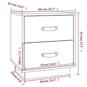 vidaXL Sängbord vit 40x34x45 cm massivt furuträ - Bild 9