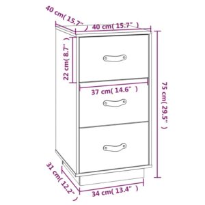 vidaXL Sängbord 2 st vit 40x40x75 cm massiv furu - Bild 11