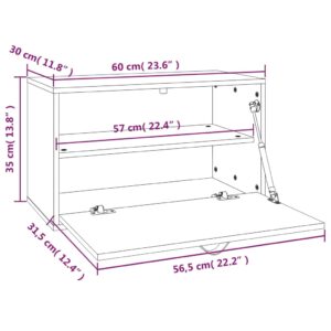 vidaXL Väggskåp grå 60x30x35 cm massiv furu - Bild 11