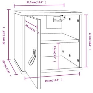 vidaXL Väggskåp grå 31,5x30x30 cm massiv furu - Bild 11