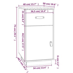 vidaXL Skrivbordsskåp honungsbrun 40x50x75 cm massiv furu - Bild 11