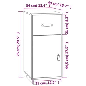 vidaXL Skåp vit 34x40x75 cm massiv furu - Bild 11