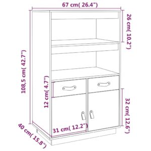 vidaXL Vitrinskåp svart 67x40x108,5 cm massiv furu - Bild 10