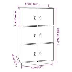 vidaXL Vitrinskåp honungsbrun 67x40x108,5 cm massiv furu - Bild 9