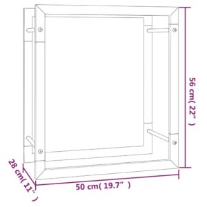 vidaXL Vedställ matt svart 50x28x56 cm stål - Bild 6