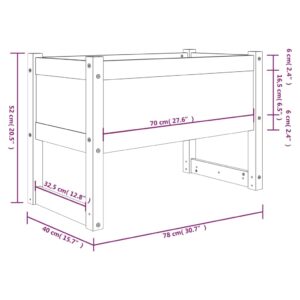 vidaXL Odlingslåda vit 78x40x52 cm massiv furu - Bild 7