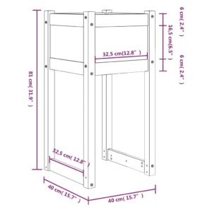 vidaXL Odlingslådor 2 st grå 40x40x81 cm massiv furu - Bild 8