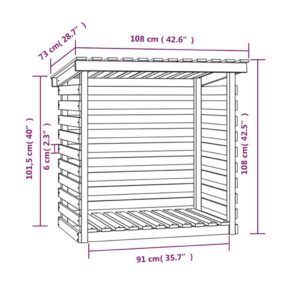 vidaXL Vedställ 108x73x108 cm massiv furu - Bild 8