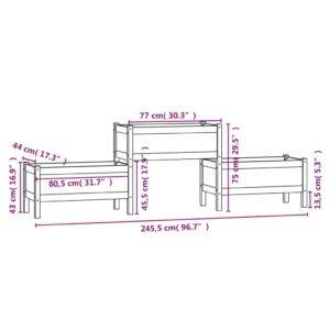 vidaXL Skrivbord honungsbrun 245,5x44x75 cm massiv furu - Bild 7