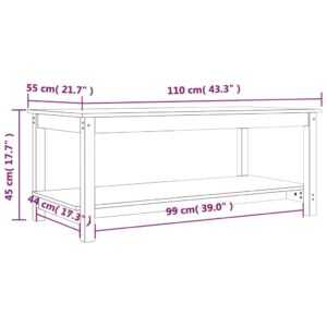 vidaXL Soffbord grå 110x55x45 cm massiv furu - Bild 8