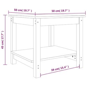 vidaXL Soffbord svart 50x50x45 cm massivt furu - Bild 7