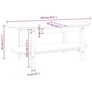 vidaXL Soffbord grå 110x55x45 cm massiv furu - Bild 8