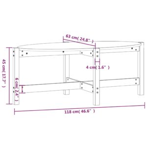 vidaXL Soffbord grå 118x63x45 cm massiv furu - Bild 8