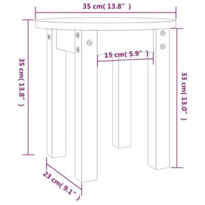 vidaXL Soffbord vit Ø 35x35 cm massiv furu - Bild 8