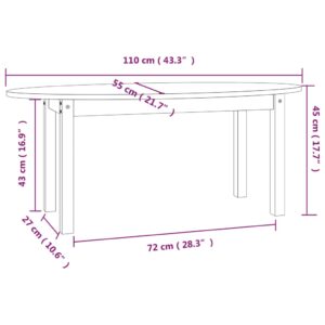 vidaXL Soffbord grå 110x55x45 cm massiv furu - Bild 9