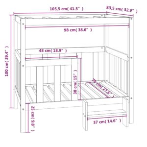 vidaXL Hundbädd honungsbrun 105,5 x 83,5 x 100 cm massiv furu - Bild 8