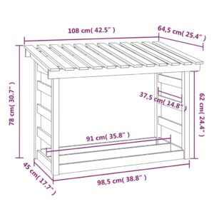 vidaXL Vedställ 108x64,5x78 cm massiv furu - Bild 8