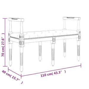 vidaXL Bänk ljusgrå 110x40x70 cm sammet - Bild 7