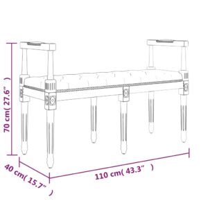 vidaXL Bänk mörkgrå 110x40x70 cm sammet - Bild 7