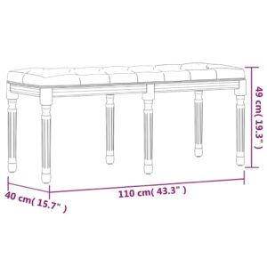 vidaXL Bänk mörkgrå 110x40x49 cm tyg - Bild 7