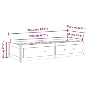 vidaXL Dagbädd vit 90x200 cm massiv furu - Bild 12