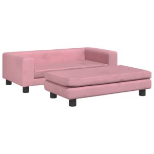 vidaXL Hundbädd med förlängning rosa 100x50x30 cm sammet - Bild 2